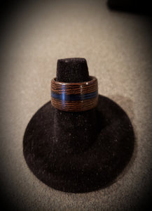 Thin Blue Line and African Wenge Wooden Ring, Law Enforcement