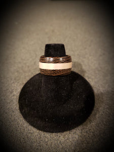 Stunning Exotic African Wenge and Curly Maple Wooden Ring