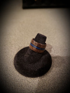Thin Blue Line and African Wenge Wooden Ring, Law Enforcement