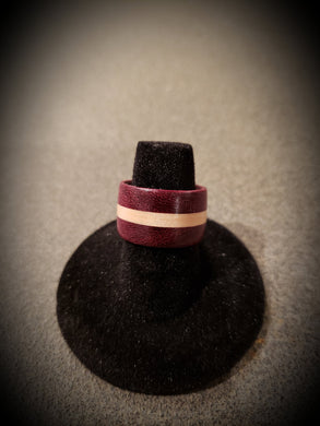Beautiful Exotic Purpleheart with Curly Maple Wooden Ring